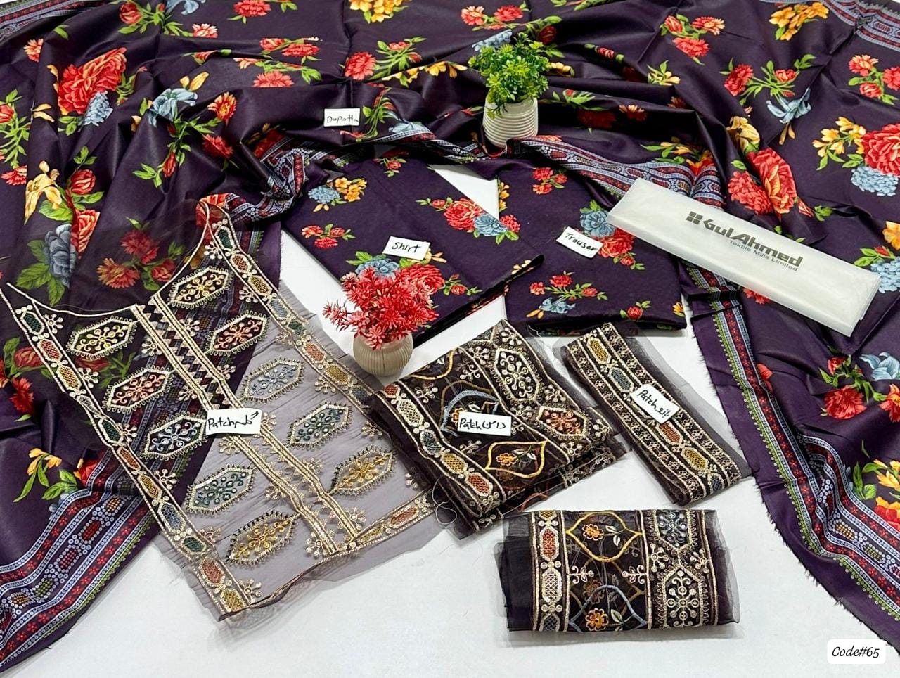 Lawn 3 Piece Digital Print (GUL AHMAD) S