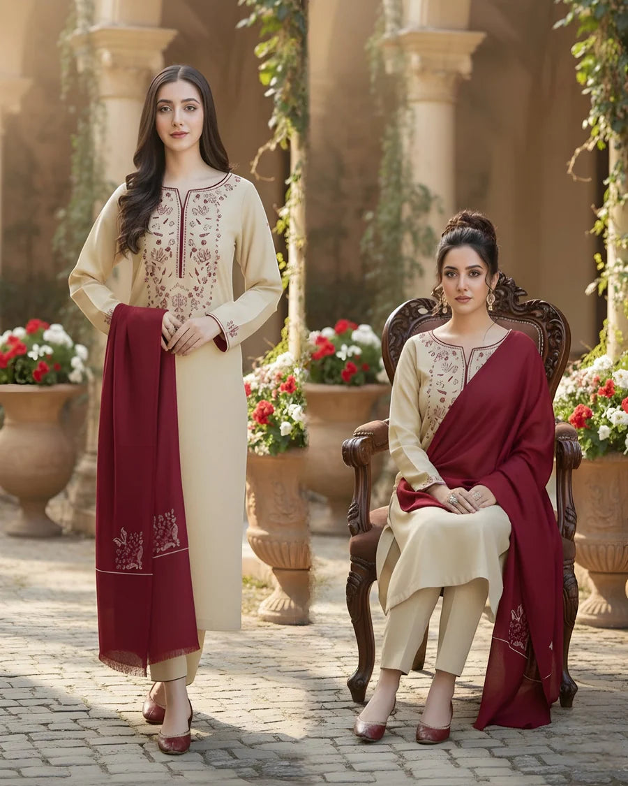 Lawn 3 Piece Embroidered Unstitched (Aisling)