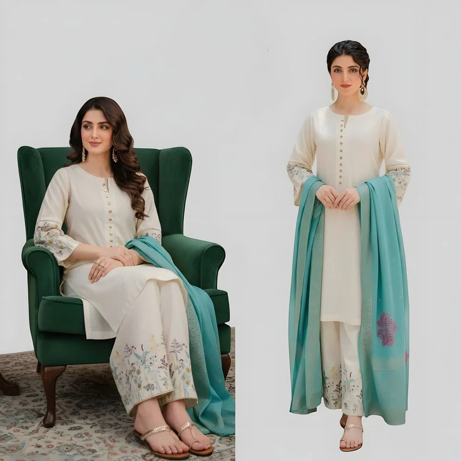 Lawn 3 Piece Embroidered Unstitched (AISLING)