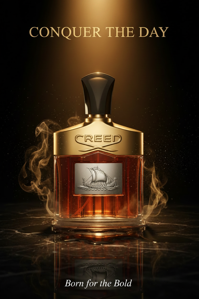 Creed Viking Cologne Ad with Tagline