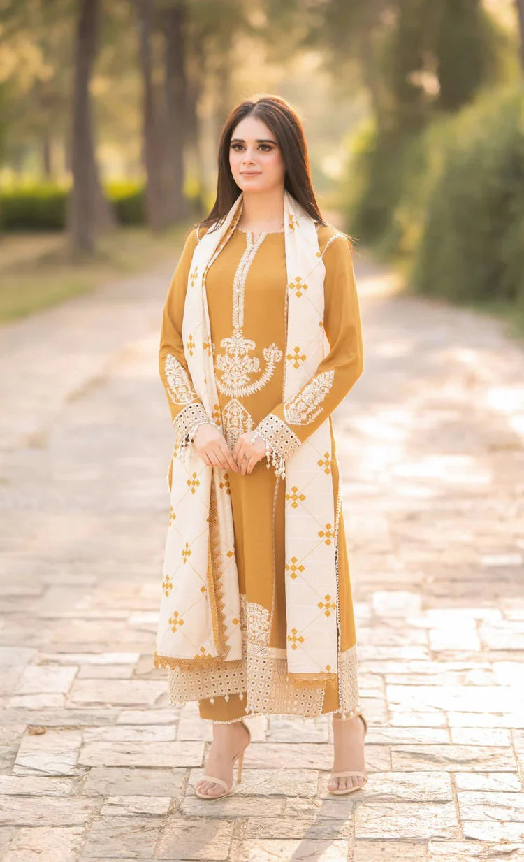 Lawn 3 Piece Embroidered Unstitched (Aisling)