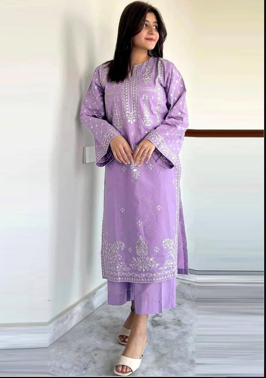 Lawn 2 Piece Embroidered Unstitched (BAREEZE)