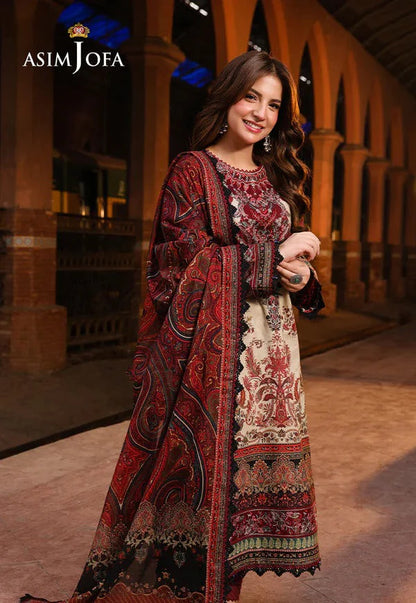 Asim Jofa 3 Piece Summer Lawn ( Digital Print )
