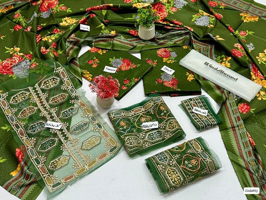 Lawn 3 Piece Digital Print (GUL AHMAD) S