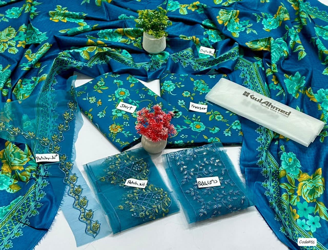 Lawn 3 Piece Digital Print (GUL AHMAD) S