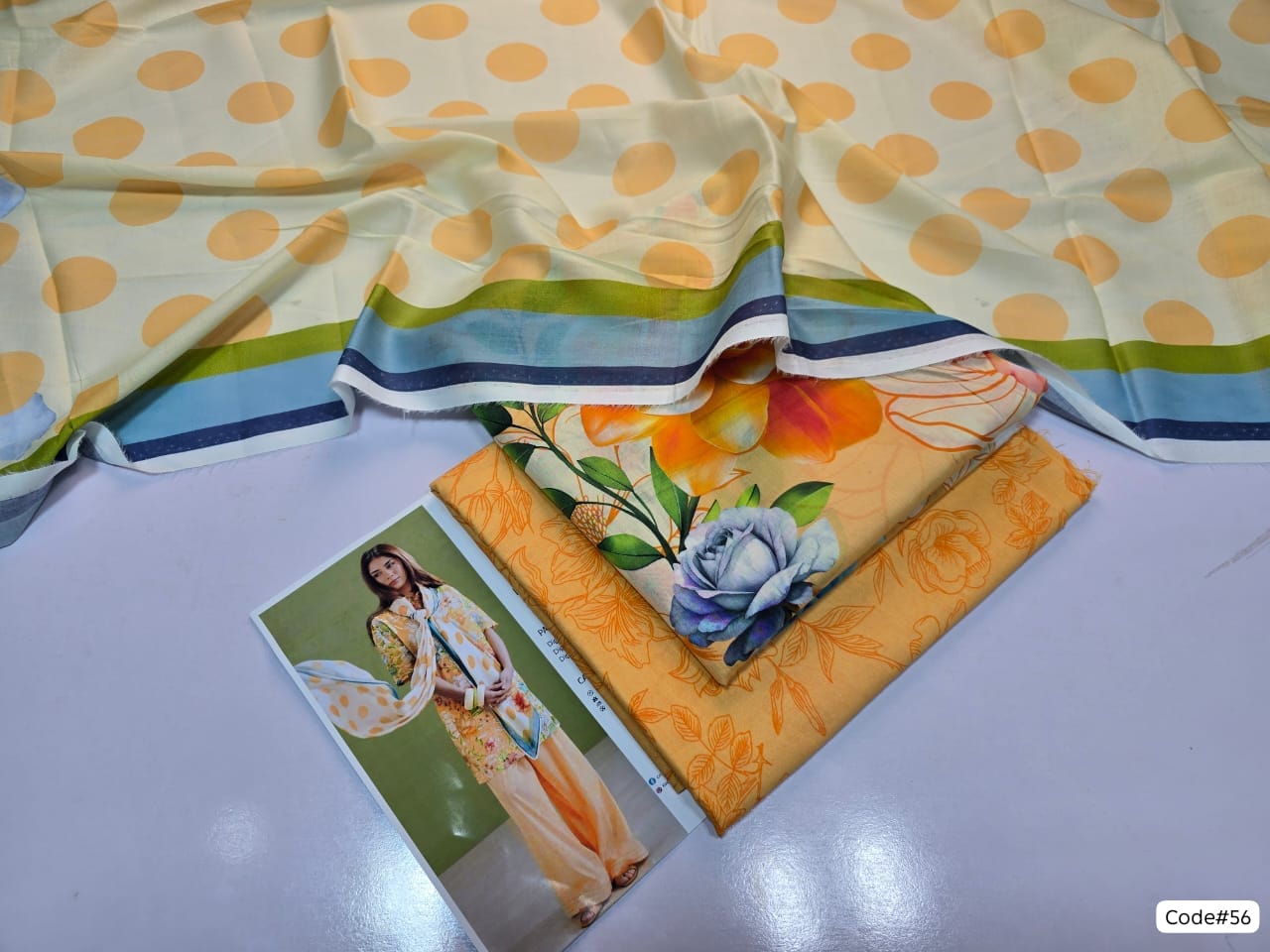 COCO by Zara Shahjahan 3-Piece Printed Summer Lawn Suit (Unstitched - Yellow & Blue Floral)