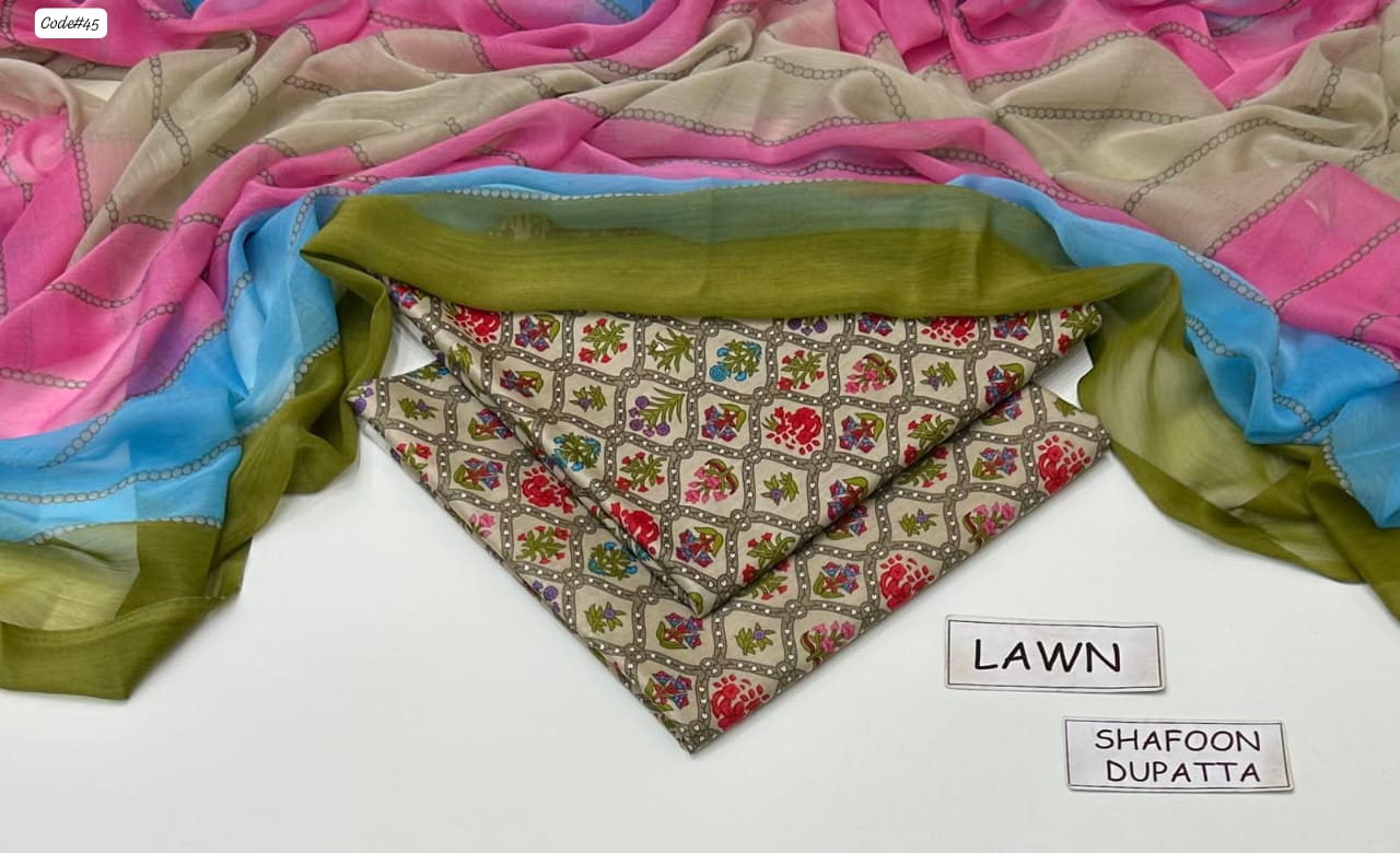 3-Piece Digital Printed Summer Lawn Suit (Unstitched)