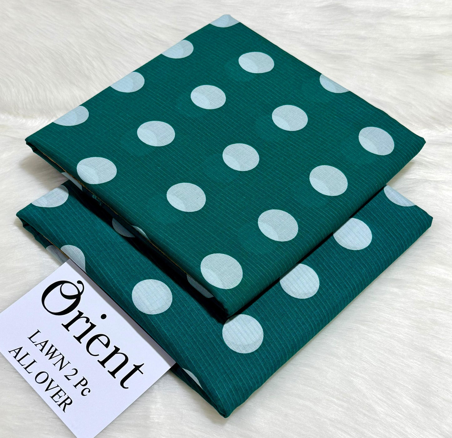 Orient 2-Piece Printed Summer Lawn Suit (Unstitched - Teal Polka Dot)