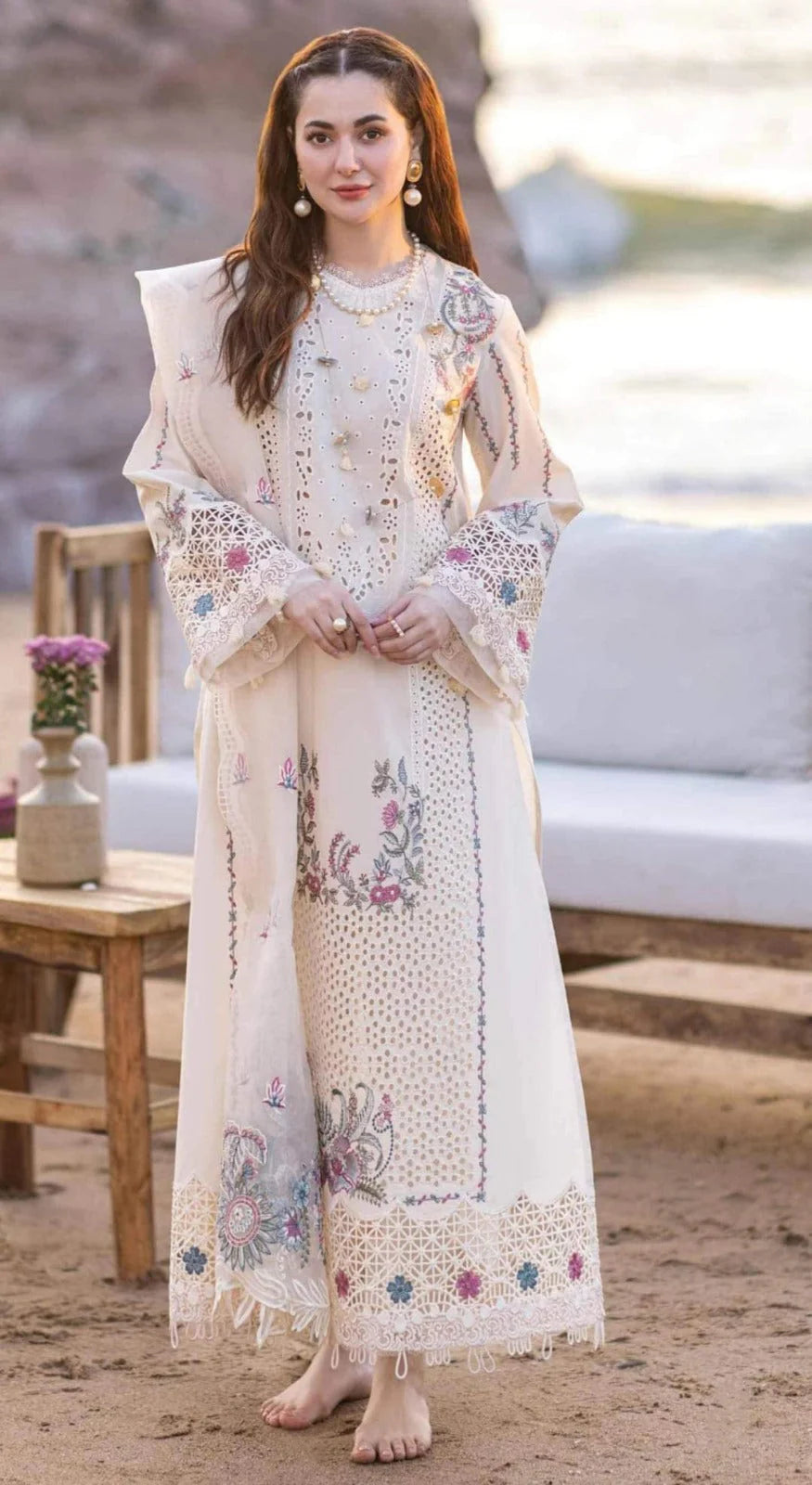 Qalamkar Embroidered 3 Piece Unstitched