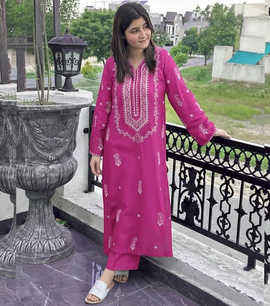 Lawn 2 Piece Embroidered Unstitched