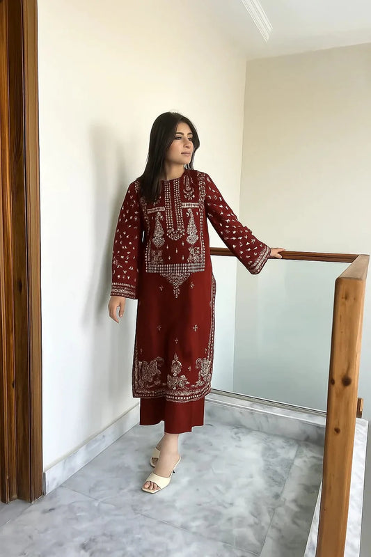 Lawn 2 Piece Embroidered Unstitched (BAREEZE)