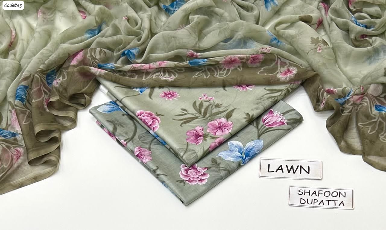 Lawn 3 Piece Digital Print Premium Quality S