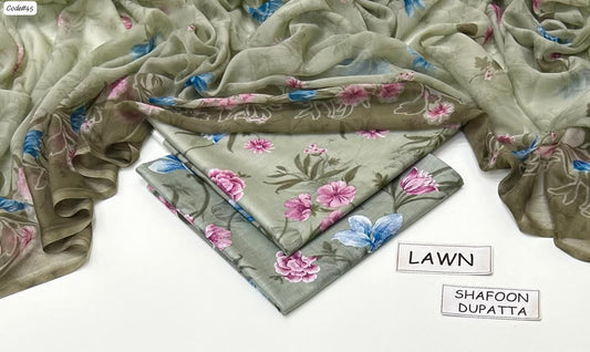 Lawn 3 Piece Digital Print Premium Quality S