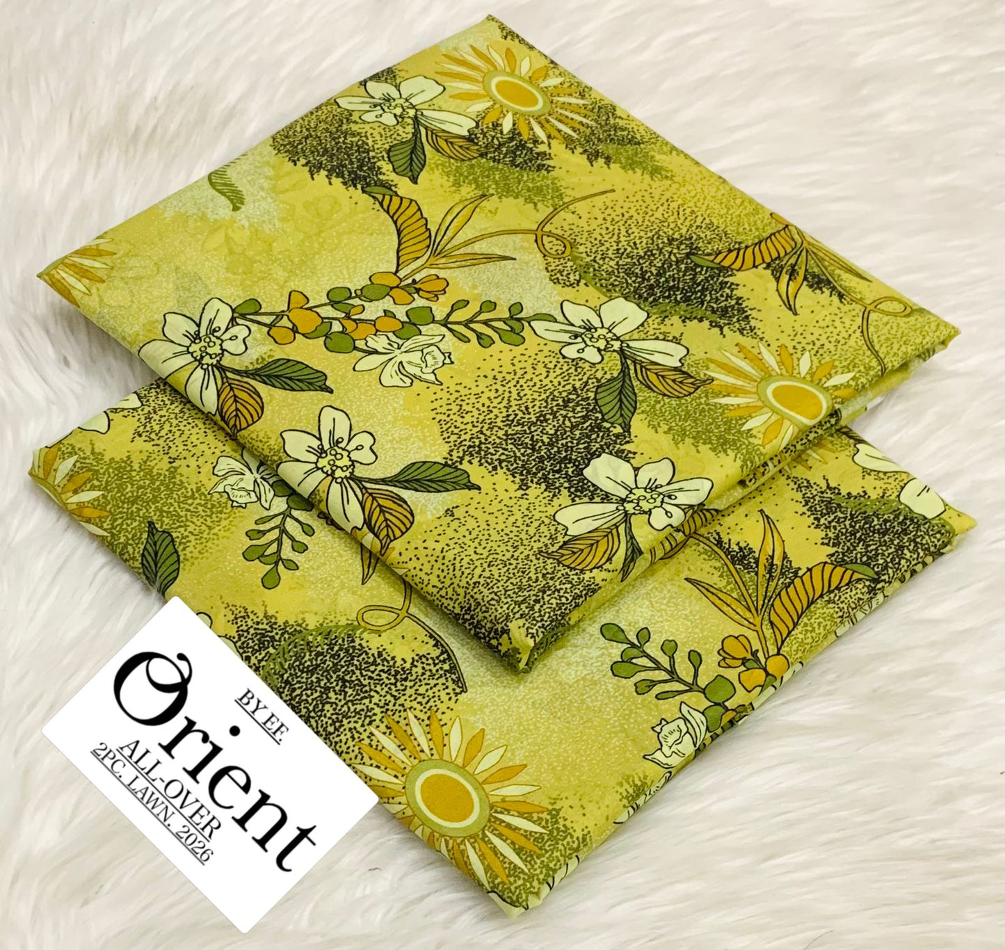 Orient 2-Piece Printed Summer Lawn Suit (Unstitched - Green Floral)