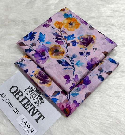 Orient 2-Piece Printed Summer Lawn Suit (Unstitched - Lavender Floral)