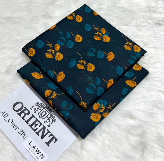 Orient 2-Piece Printed Summer Lawn Suit (Unstitched - Navy Blue)