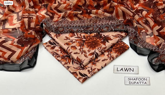 3-Piece Digital Printed Summer Lawn Suit (Unstitched)