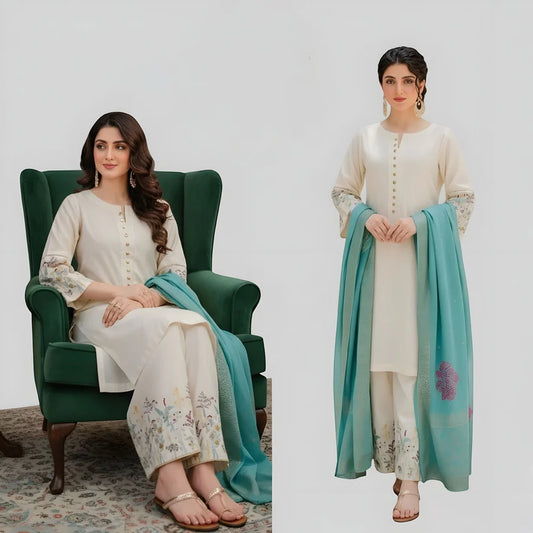 Lawn 3 Piece Embroidered Unstitched (AISLING)