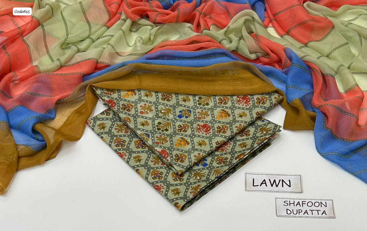 3-Piece Digital Printed Summer Lawn Suit (Unstitched)