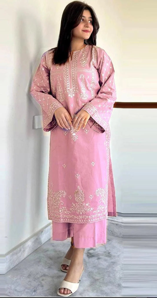 Lawn 2 Piece Embroidered Unstitched (BAREEZE)
