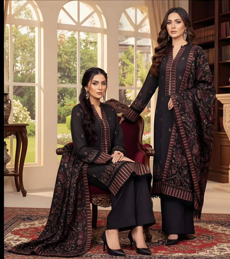 Lawn 3 Piece Embroidered Unstitched  ( Aisling )