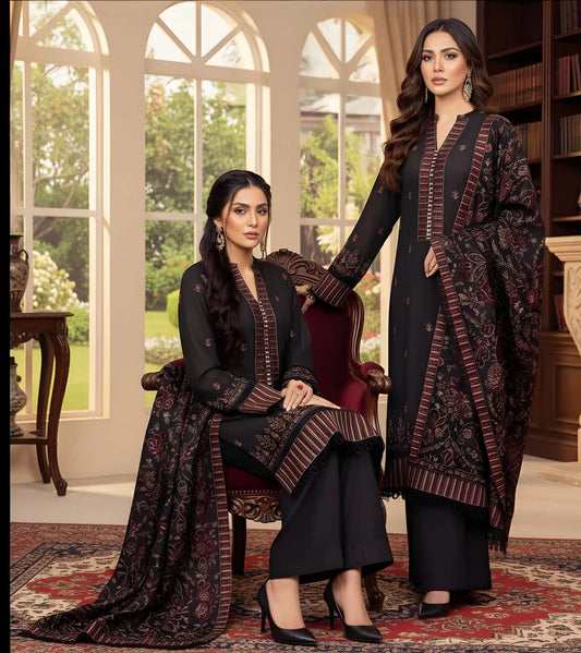 Lawn 3 Piece Embroidered Unstitched  ( Aisling )