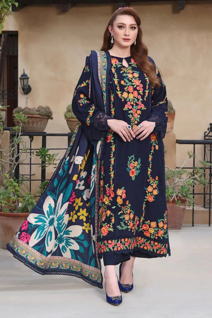 Lawn 3 Piece Embroidered Unstitched ( Aneela's )