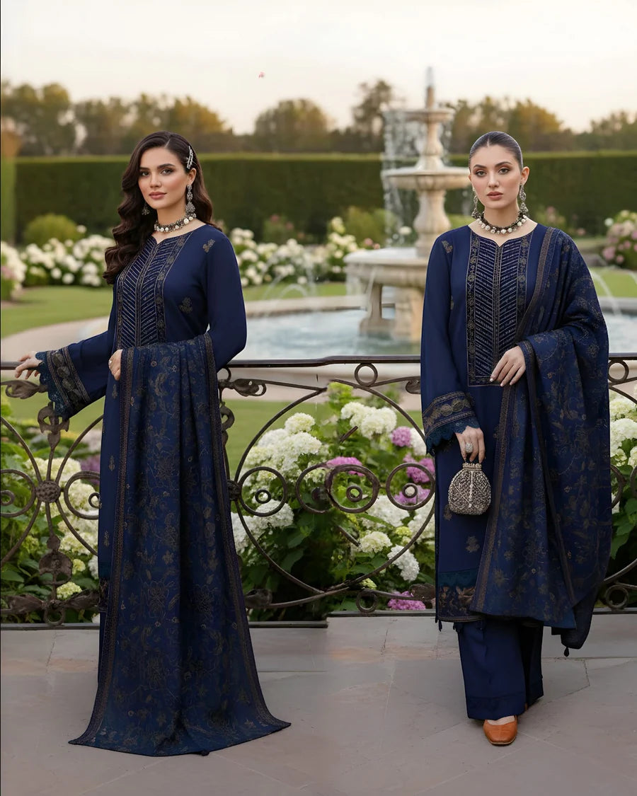 Lawn 3 Piece Embroidered Unstitched  ( Aisling )