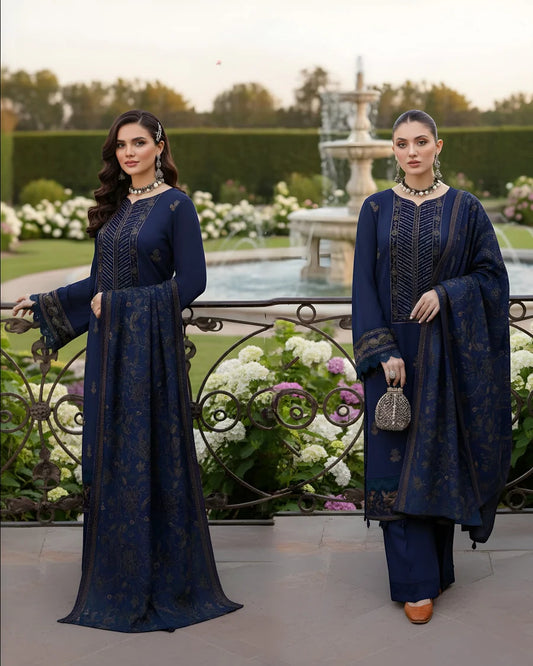 Lawn 3 Piece Embroidered Unstitched  ( Aisling )