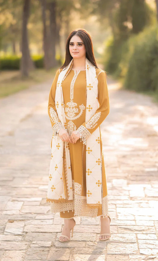 Lawn 3 Piece Embroidered Unstitched (Aisling)