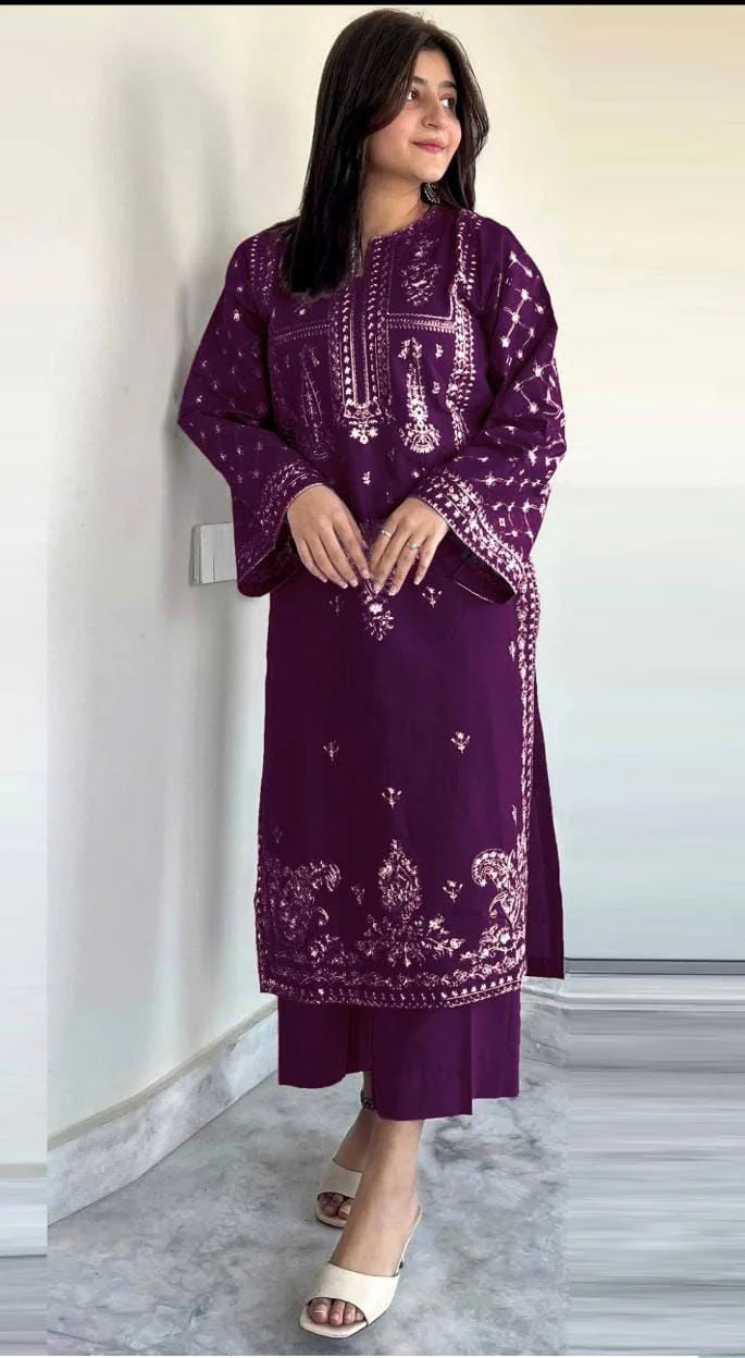 Lawn 2 Piece Embroidered Unstitched (BAREEZE)