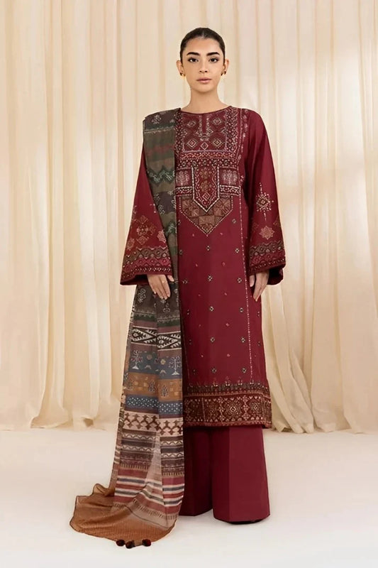 Lawn 3 Piece Embroidered Unstitched